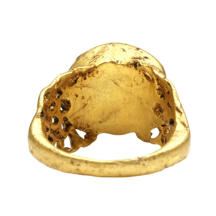Ancient Carved Dog Intaglio Ring Bell Bird Antiques Rings