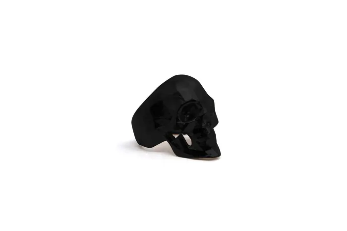 Anillo Craneo Low Poly con Mandibula Negro Mate MARIA MARISCAL Earrings
