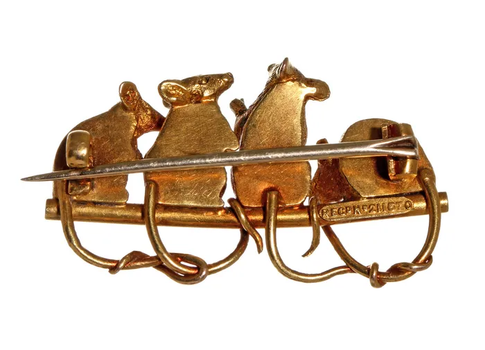Bell Bird Antiques 19th Century Boxed Mouse Brooch by Child and Child Necklaces