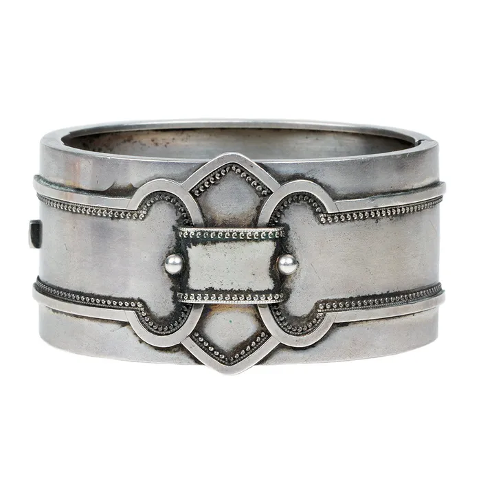 Bell Bird Antiques Bracelets Victorian English Sterling Bangle