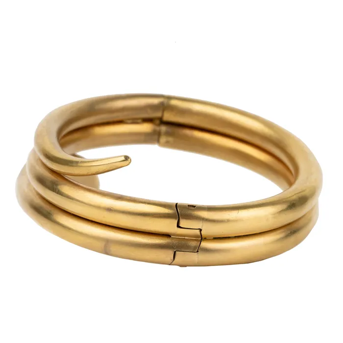 Bell Bird Antiques Bracelets Victorian Era Gilded Snake Bangle