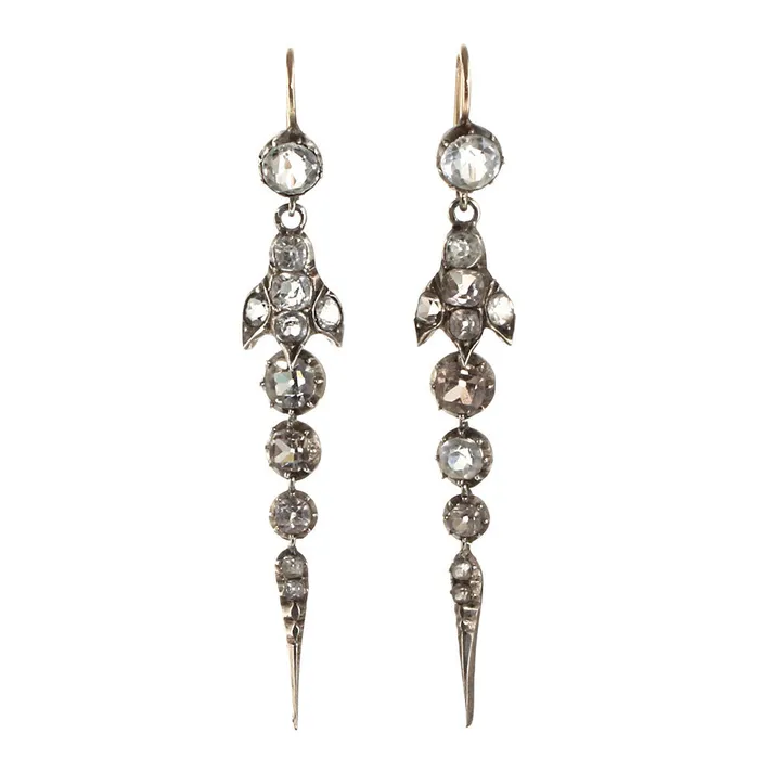 Bell Bird Antiques Earrings Victorian Paste En Pampille Earrings