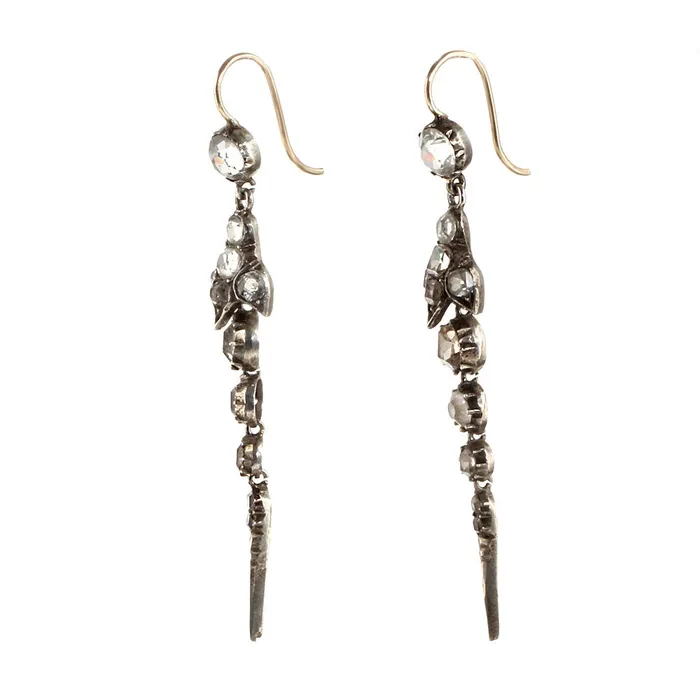 Bell Bird Antiques Earrings Victorian Paste En Pampille Earrings