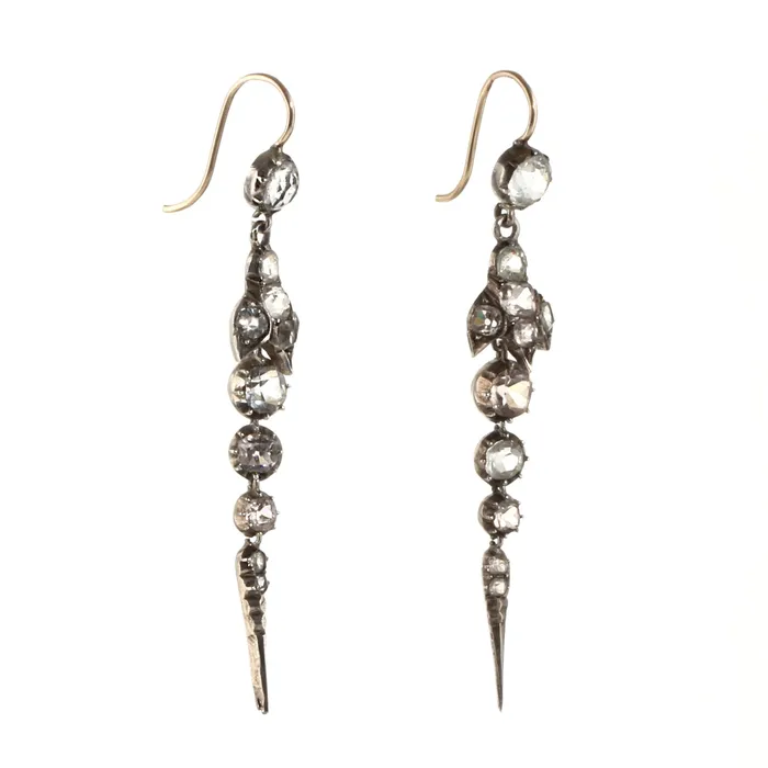 Bell Bird Antiques Earrings Victorian Paste En Pampille Earrings