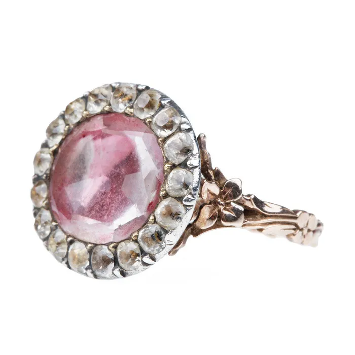 Bell Bird Antiques Georgian Era Pink Paste Ring Rings