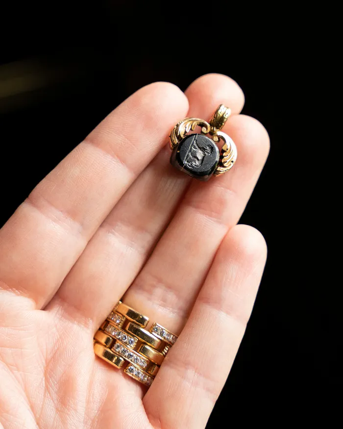 Bell Bird Antiques Necklaces Georgian era Lion Dove and endless Knot Watch Fob