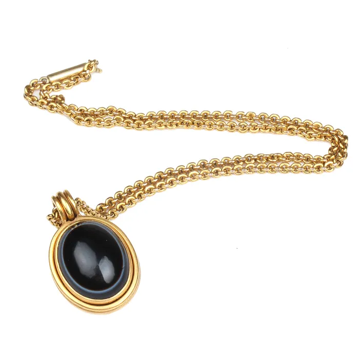 Bell Bird Antiques Necklaces Victorian Agate and Rock Crystal Locket Necklace Bell Bird Antiques Necklaces Victorian Agate and Rock Crystal Locket Necklace