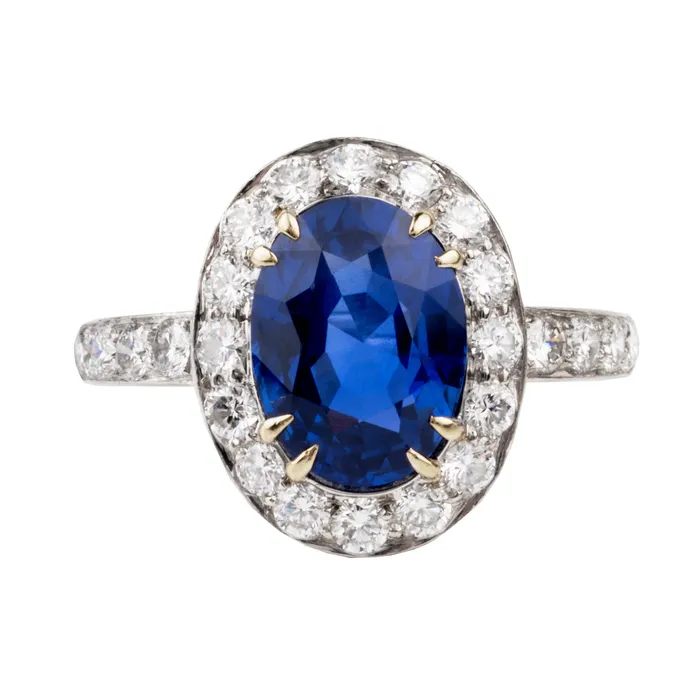 Bell Bird Antiques Rings Cartier Burmese Sapphire and Diamond Ring