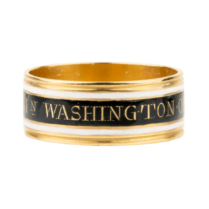 Bell Bird Antiques Rings Georgian era mourning enamel band