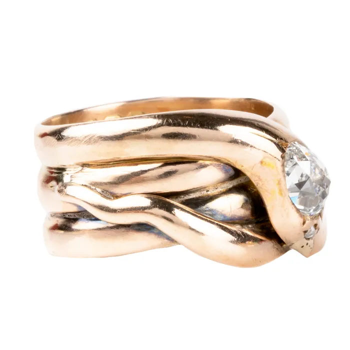 Bell Bird Antiques Rings Victorian Era Diamond Snake Ring