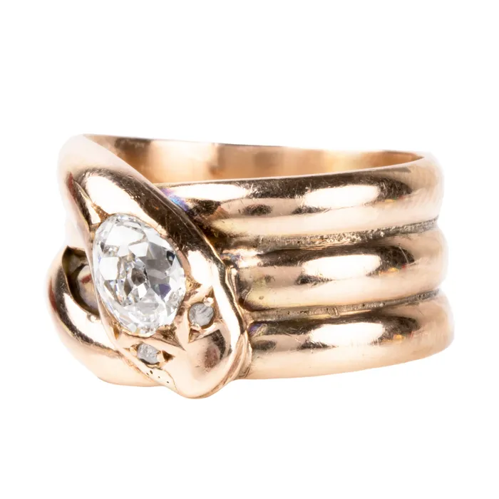 Bell Bird Antiques Rings Victorian Era Diamond Snake Ring