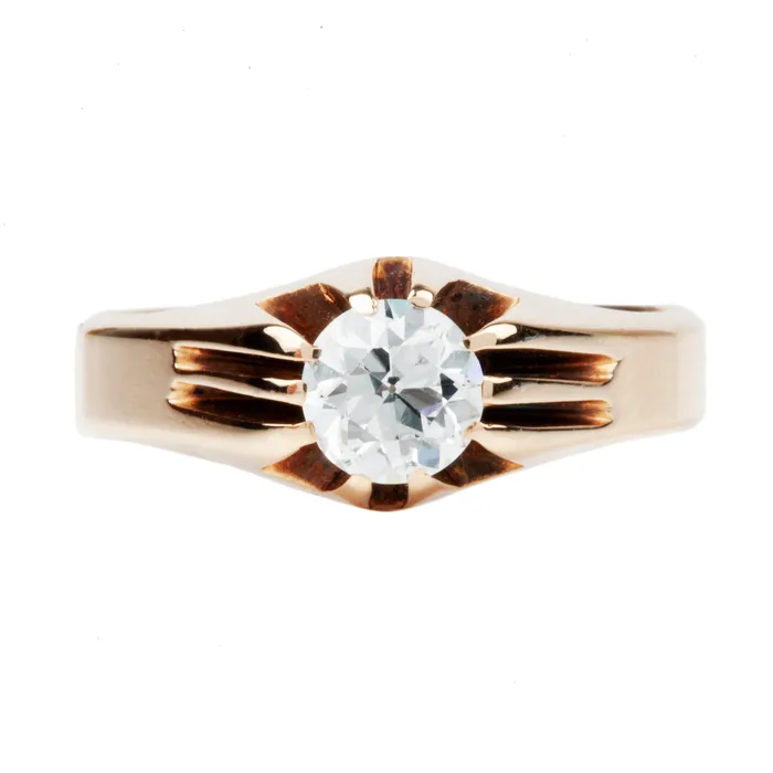 Bell Bird Antiques Turn of the Century Old European Cut Diamond Solitaire Ring Rings Bell Bird Antiques Turn of the Century Old European Cut Diamond Solitaire Ring Rings