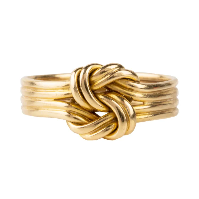 Bell Bird Antiques Victorian Era 18k Gold Eternal Knot RIng Rings