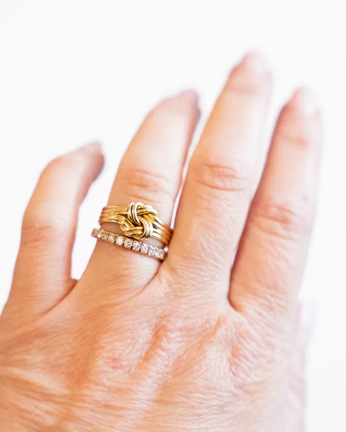 Bell Bird Antiques Victorian Era 18k Gold Eternal Knot RIng Rings