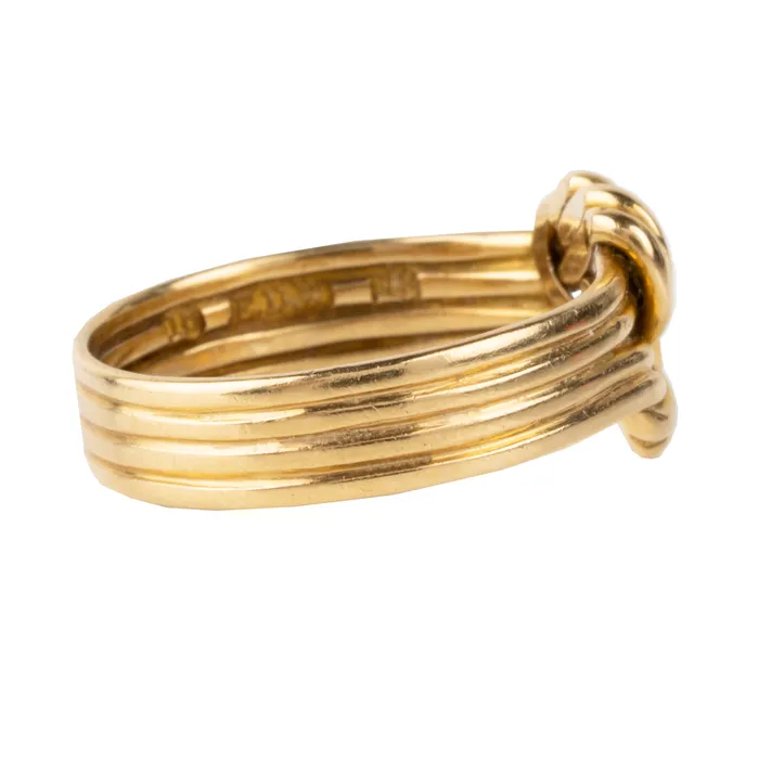Bell Bird Antiques Victorian Era 18k Gold Eternal Knot RIng Rings