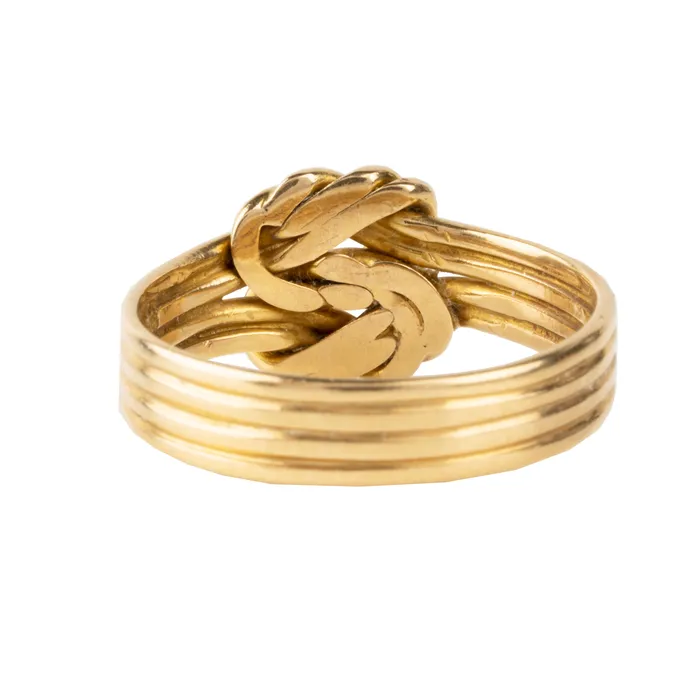 Bell Bird Antiques Victorian Era 18k Gold Eternal Knot RIng Rings