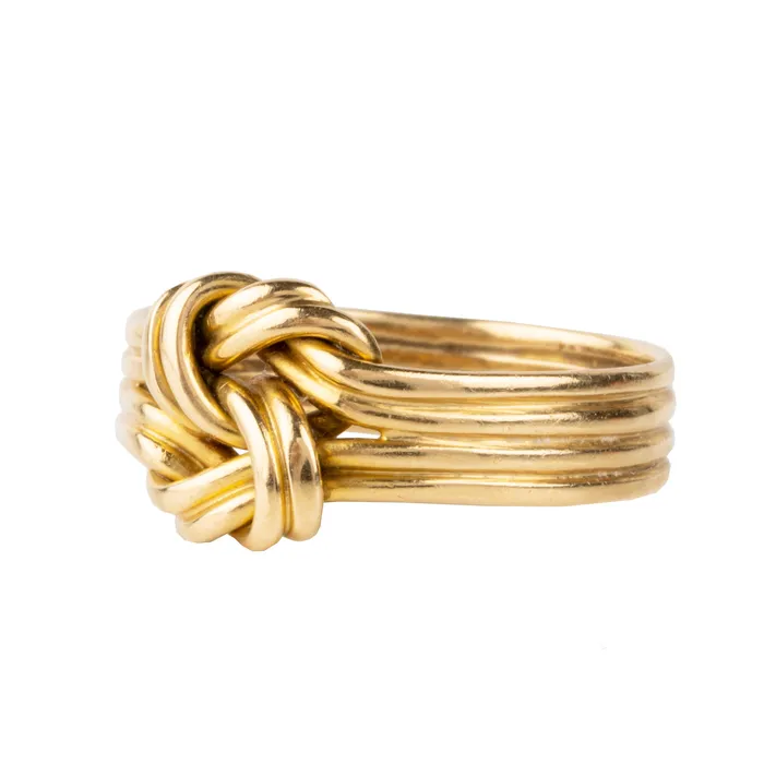 Bell Bird Antiques Victorian Era 18k Gold Eternal Knot RIng Rings