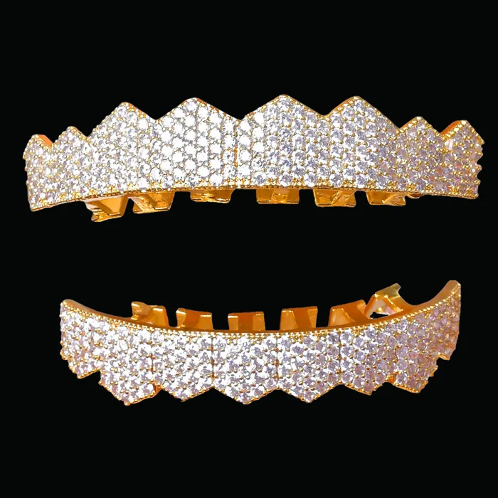 BEST SELLER Earrings 8 Teeth Fang Mouth Iced Out Diamond Grillz