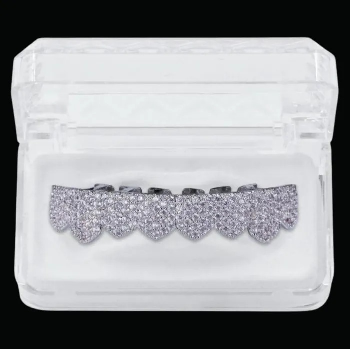 BEST SELLER Earrings 8 Teeth Fang Mouth Iced Out Diamond Grillz