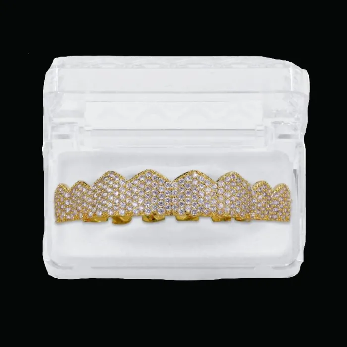 BEST SELLER Earrings 8 Teeth Fang Mouth Iced Out Diamond Grillz