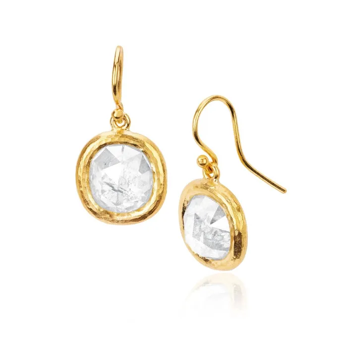 Bezel Set Diamond Drop Earrings VANIE Earrings