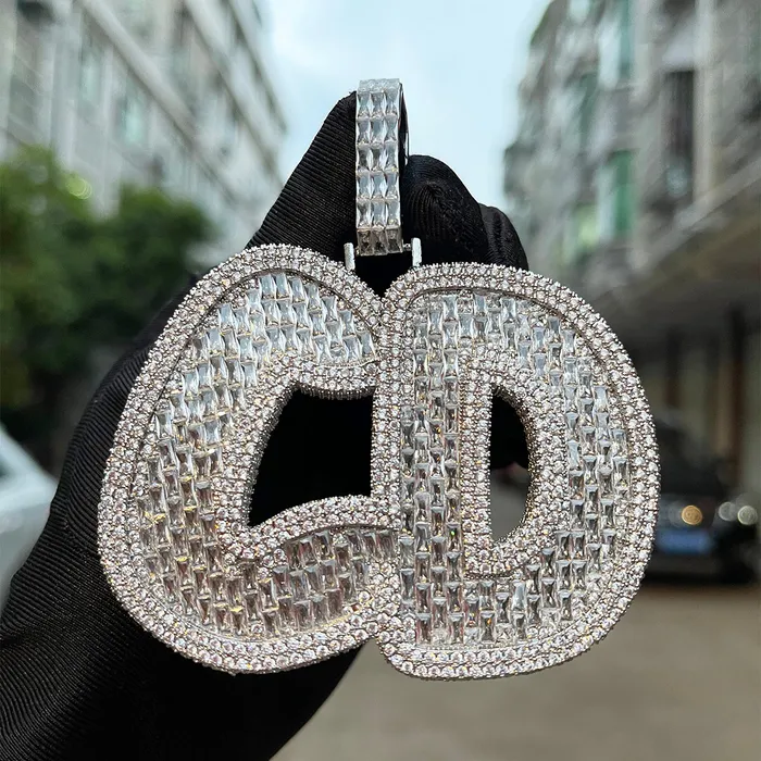 Big Baguette Iced Out Personalized Custom Name Necklace Pendant BIG N HEAVY Necklaces