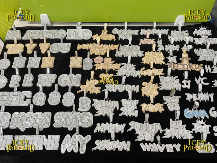 Big Baguette Iced Out Personalized Custom Name Necklace Pendant BIG N HEAVY Necklaces