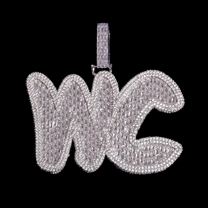 Big Baguette Iced Out Personalized Custom Name Necklace Pendant BIG N HEAVY Necklaces