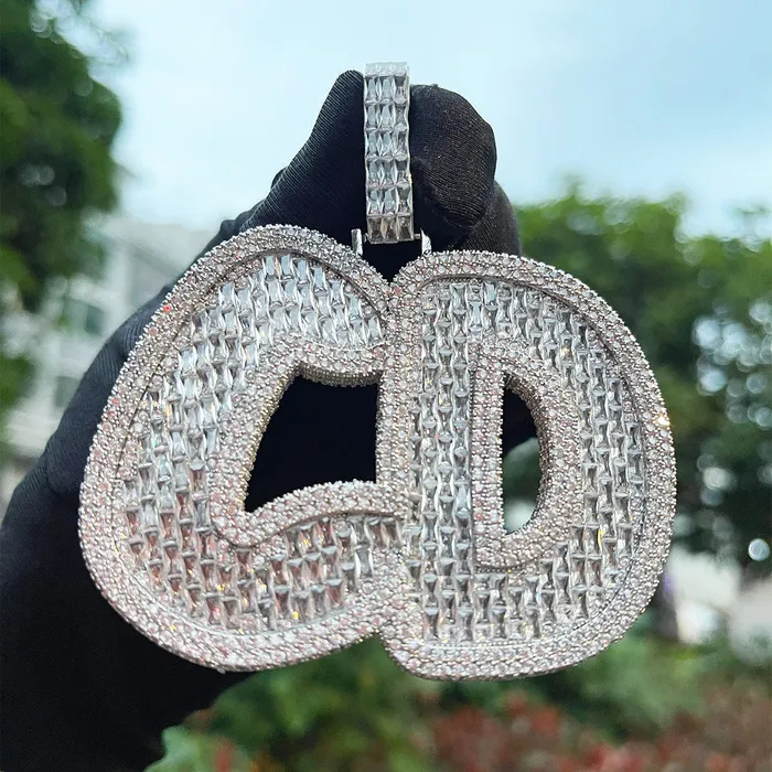Big Baguette Iced Out Personalized Custom Name Necklace Pendant BIG N HEAVY Necklaces
