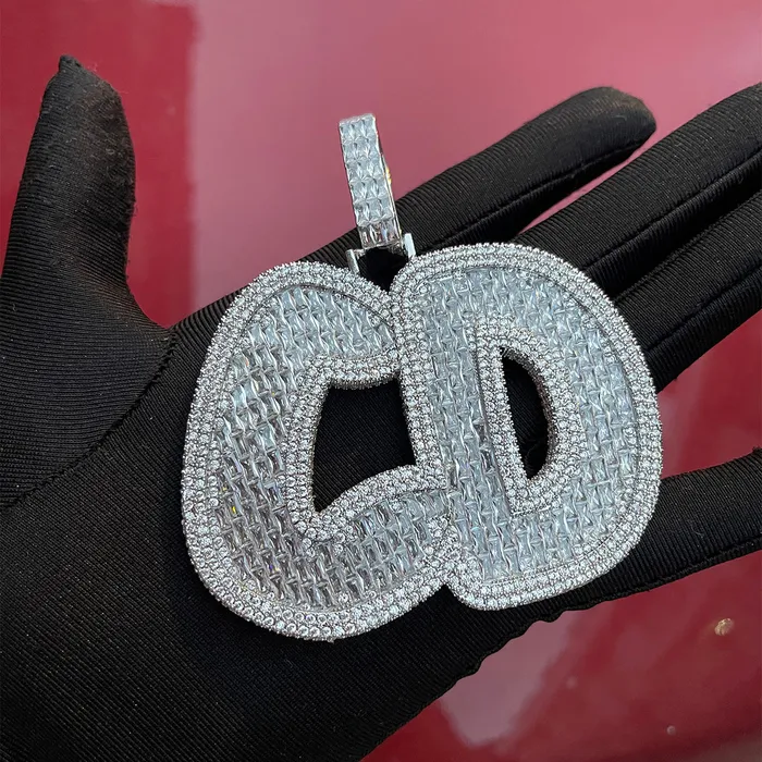 Big Baguette Iced Out Personalized Custom Name Necklace Pendant BIG N HEAVY Necklaces