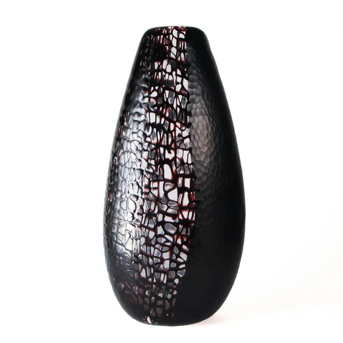 Black Knight vase Murano Glass Vittorio Ferro Rings
