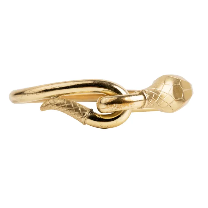 Bracelets Bell Bird Antiques Antique Snake Bangle Bracelet in Gilded Brass Bracelets Bell Bird Antiques Antique Snake Bangle Bracelet in Gilded Brass
