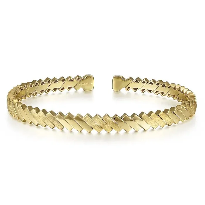 Bracelets GABRIEL CO 14K Yellow Gold Plain Demure Bangle