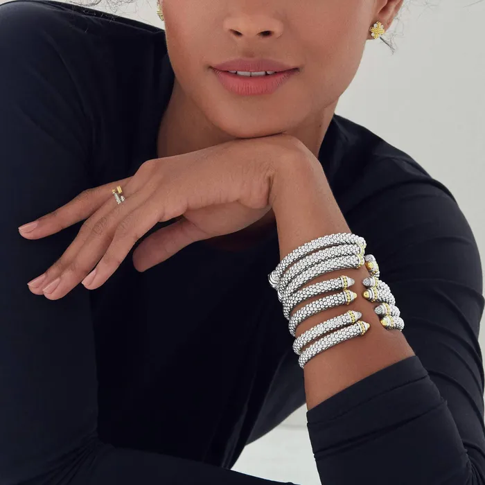 Bracelets LAGOS Caviar Lux Diamond Cuff Bracelet 8mm