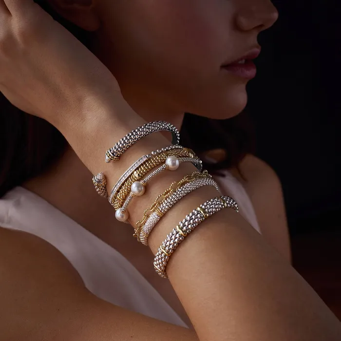 Bracelets LAGOS Caviar Lux Diamond Cuff Bracelet 8mm