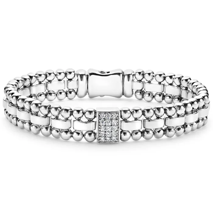 Bracelets LAGOS Caviar Spark Single Station Diamond Link Bracelet