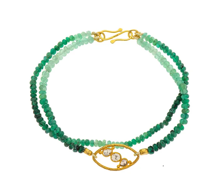Bracelets Nava Zahavi Yellow Gold Emerald and Diamonds Bracelet Nava Zahavi Bracelets Nava Zahavi Yellow Gold Emerald and Diamonds Bracelet Nava Zahavi