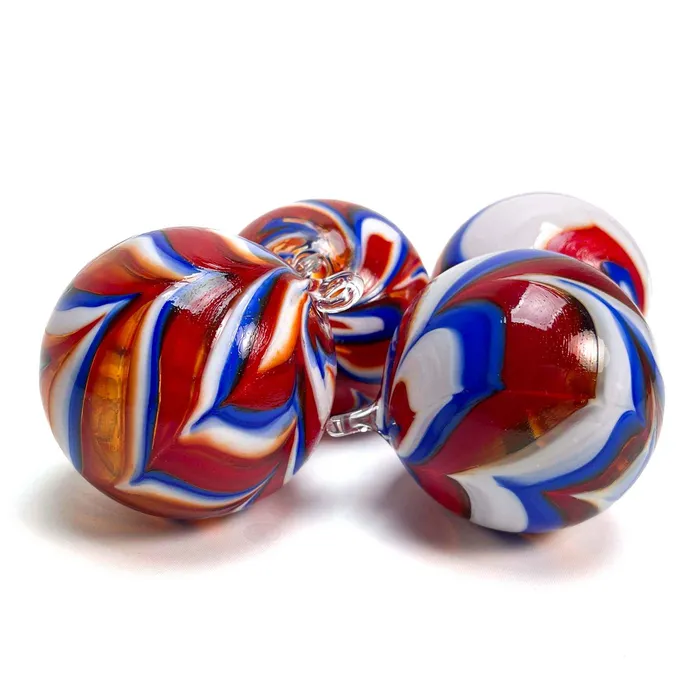Christmas Balls with Colorful Waves La Fornasotta Necklaces