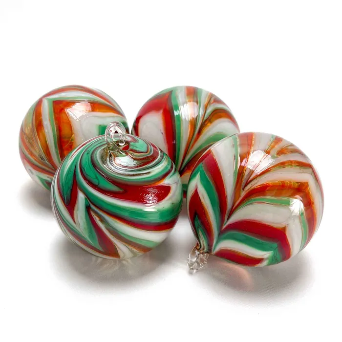 Christmas Balls with Colorful Waves La Fornasotta Necklaces