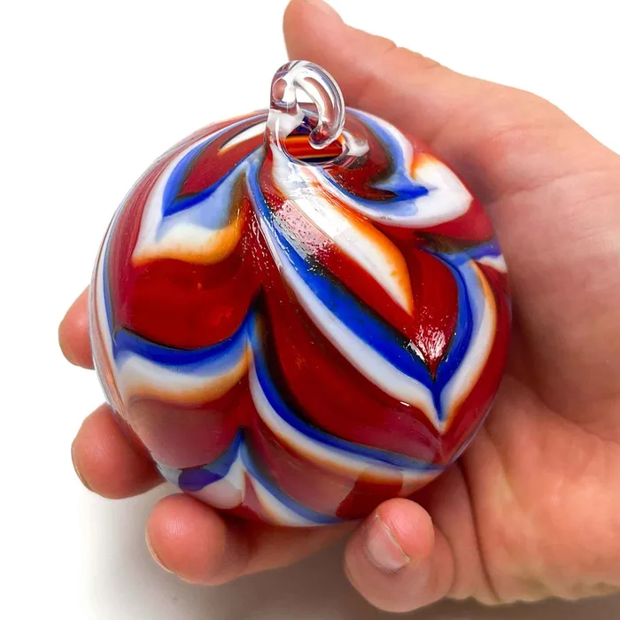 Christmas Balls with Colorful Waves La Fornasotta Necklaces