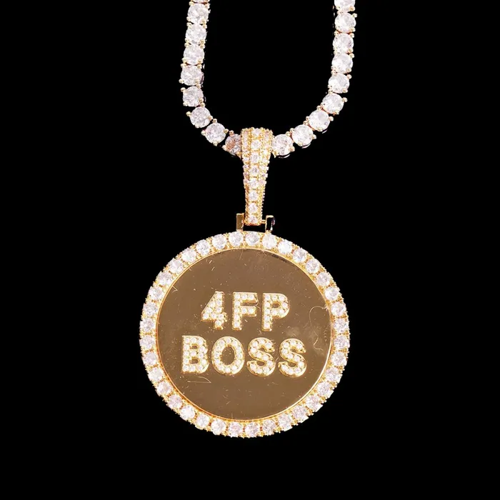 Circle Tennis Iced Out Personalized Custom Name Necklace Pendant Circle Necklaces