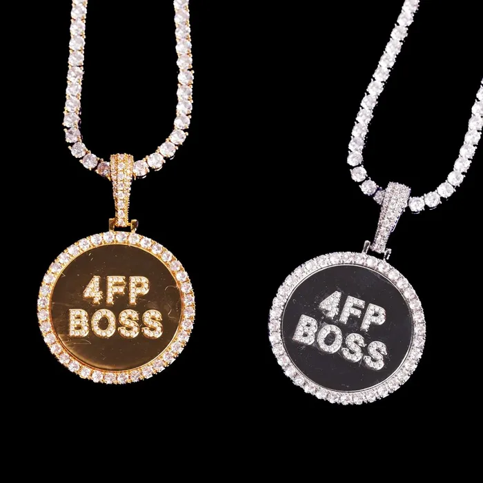 Circle Tennis Iced Out Personalized Custom Name Necklace Pendant Circle Necklaces