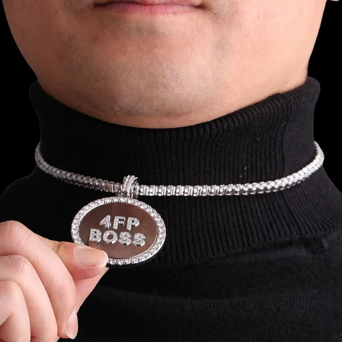 Circle Tennis Iced Out Personalized Custom Name Necklace Pendant Circle Necklaces