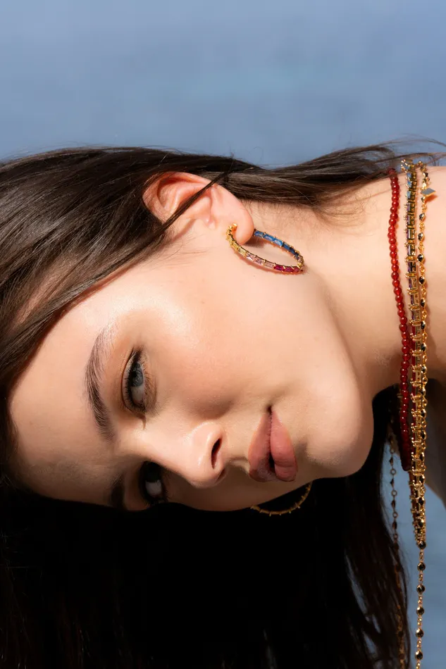 Crystal Haze Jewelry Earrings Baguette Chakra earrings