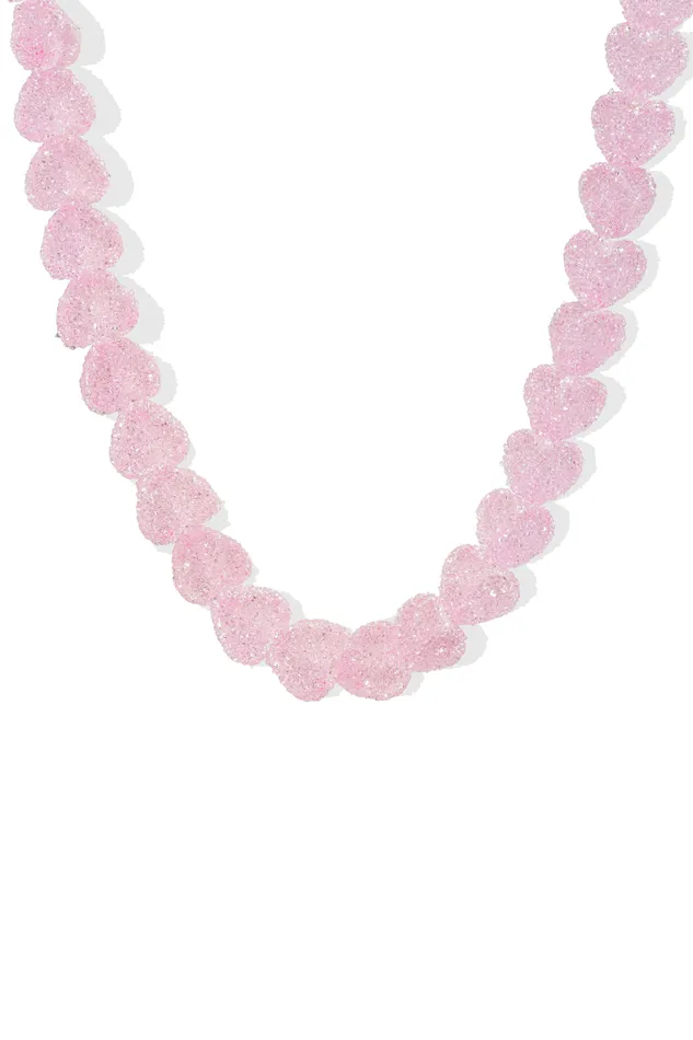 Crystal Haze Jewelry Jelly Heart Necklace Baby Pink Necklaces