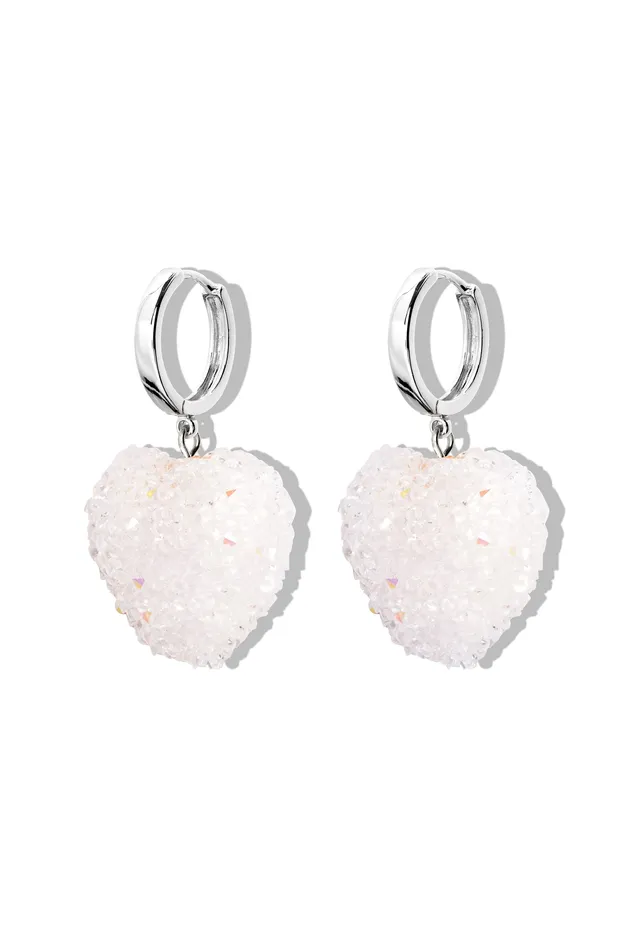 Crystal Haze Jewelry Necklaces Jelly Heart Hoops Silver Cloud