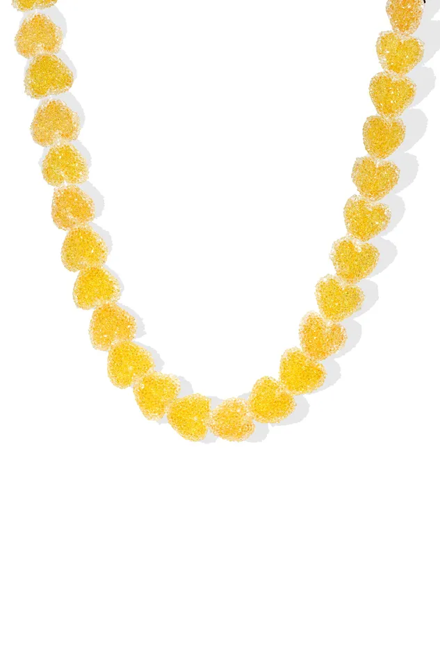 Crystal Haze Jewelry Necklaces Jelly Heart Necklace Sunshine Orange