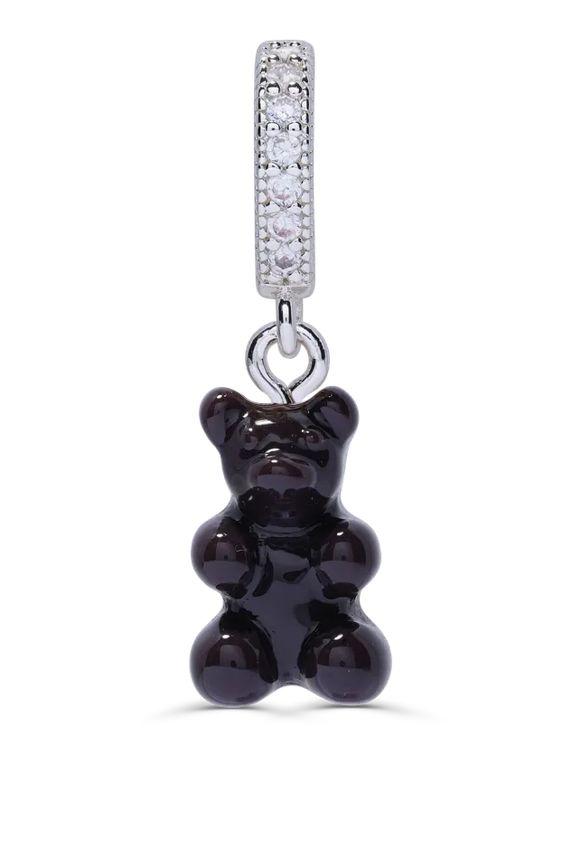 Crystal Haze Jewelry Nostalgia Bear Pave connector Silver plated Licorice Rings