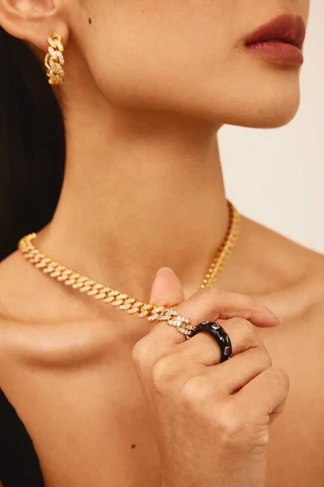 Crystal Haze Jewelry Rings Mexican chain ring Clear