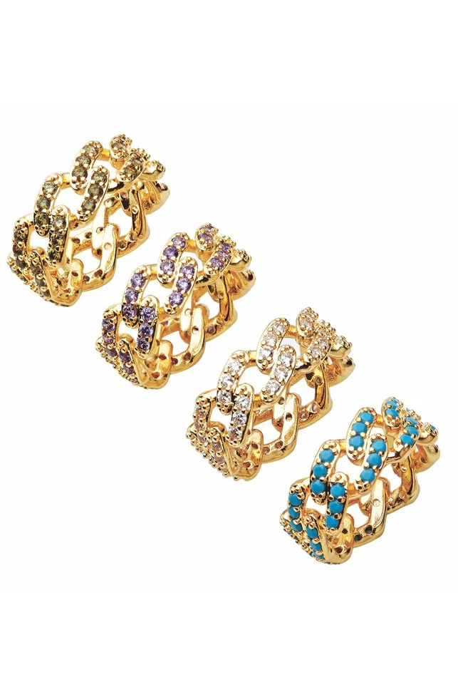 Crystal Haze Jewelry Rings Mexican chain ring Clear